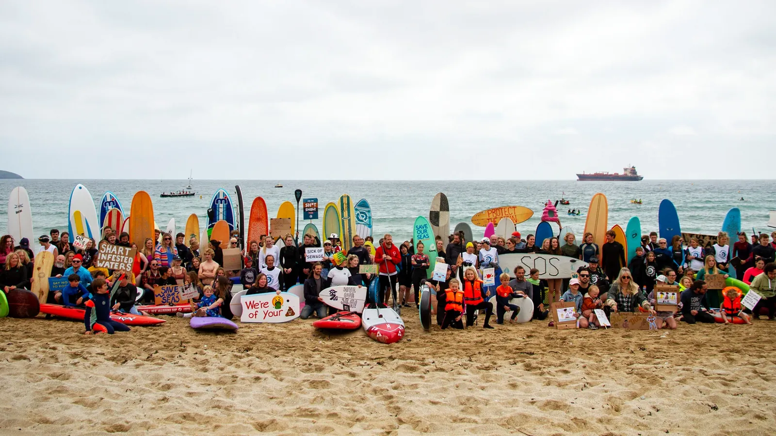 Standing up for clean water. The Surfers Against Sewage Paddle-Out.